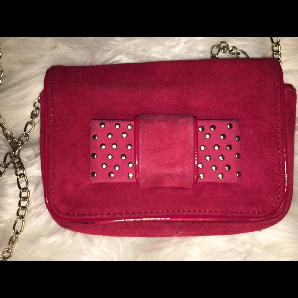 Pink Suede Cross Body Purse or Clutch